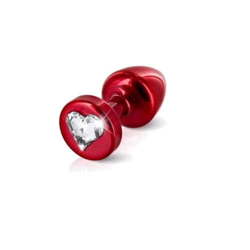 Анальная пробка со стразом Diogol Anni R Heart Red Кристалл 30мм
