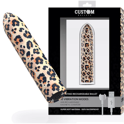 Мощная вибропуля Custom Bullets - Leopard
