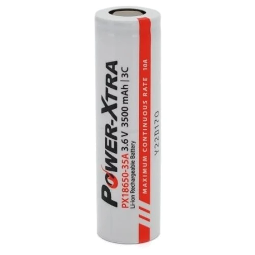 Power-Xtra 18650 Li-Ion 3500mAh, 3.6V, white (PX18650-35A / 29752): Емкость 3500 мАч