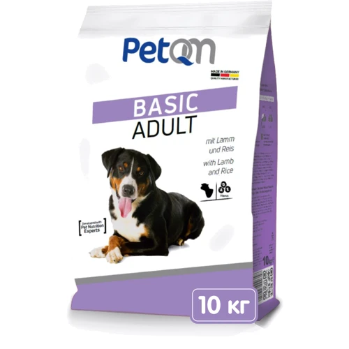 Cухий корм для дорослих собак PetQM Dogs Basic with Lamb & Rice з ягнятком та рисом 10 кг (701565)