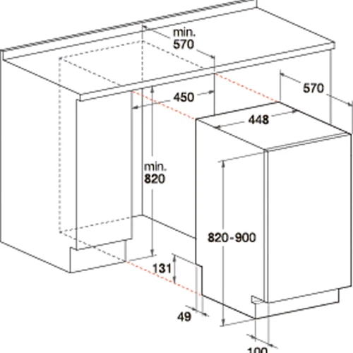 Посудомоечная машина Hotpoint-Ariston LSTF 7M019 C EU: Размеры (ШхГхВ) 45x57x82 см