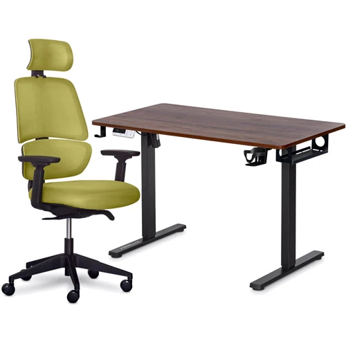 Комплект Mealux PowerDesk Lite Walnut + Leo Air Plus Green (EVO-201 Lite Walnut /B +Y 546 KZ): undefined undefined