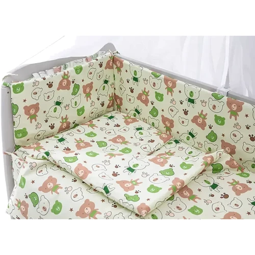 Комплект постельного белья Qvatro Gold (коричневые и зеленые мишки) бежевый (RG-08)