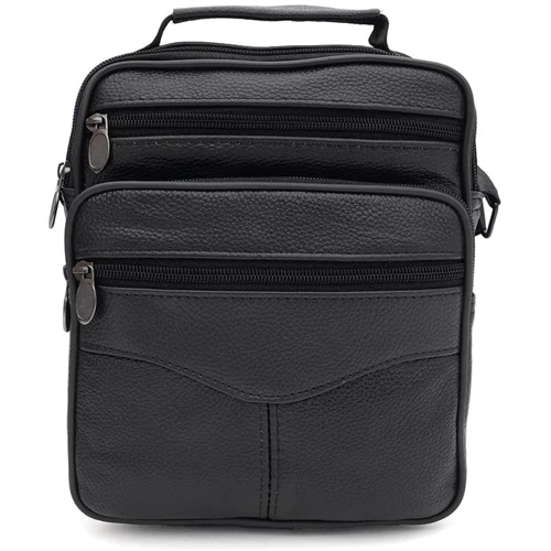 Мужская сумка через плечо Borsa Leather черная (K16681-2bl-black)