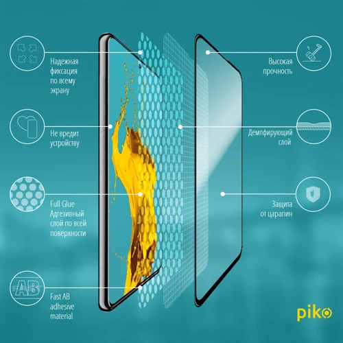 Аксесуар для смартфона Piko Tempered Glass Full Glue Black for Samsung A715 Galaxy A71: Тип захисне скло