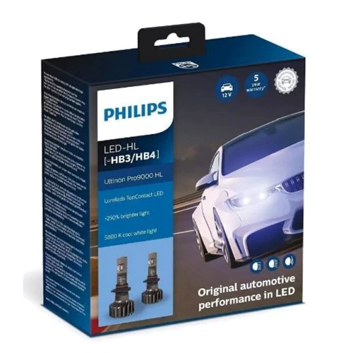 Светодиодная автолампа Philips HB3/HB4 Ultinon Pro9000 +250%