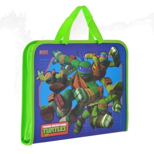 Папка-портфель на молнии с тканевыми ручками 1 Вересня Ninja Turtles (491427): Тип Портфель