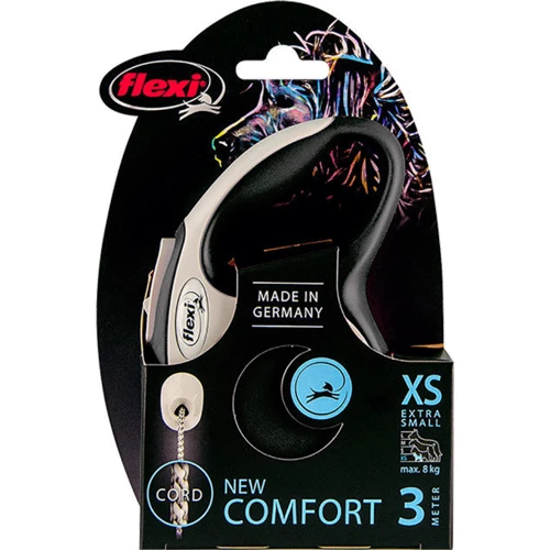 Поводок-рулетка Flexi New Comfort XS до 8 кг 3 м черный (4000498042748): Тип шнура Трос