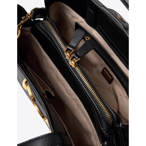 Женская сумка тоут Guess Hensely Girlfriend Satchel черная (HWVB8113070-BLA): Фактура Матовая, Гладкая