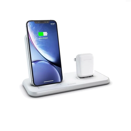 Док-станція Zens Dock Stand Wireless Fast Charger 10W with USB White (ZEDC06W/00) for Apple iPhone and Apple AirPods фото 1