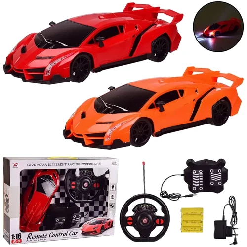 Машинка на радиоуправлении Lamborghini JiaxingYuan 8819-3A, педали+руль (Оранжевый)