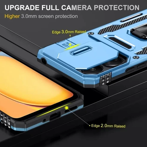 Чохол для телефона Mobile Case Camshield Army Ring Light Blue для Xiaomi Redmi 13C / Poco C65: Тип накладка на заднюю часть