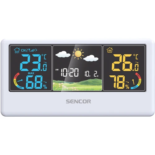 Метеостанція з бездротовим датчиком Sencor SWS 4100W: Метео вимірювання Внутренняя влажность, Внешняя влажность, Внутренняя температура, Внешняя температура