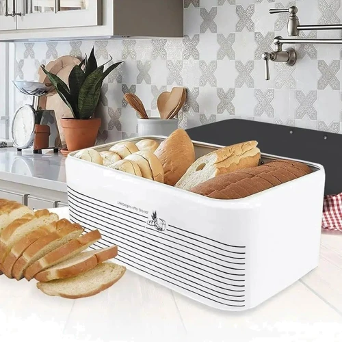 Хлебница Maestro 30x20x15.7 cм черно-белая (MR1772-S)