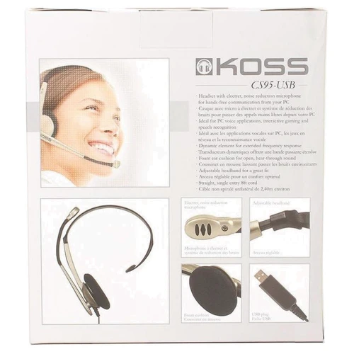 Навушники Koss CS95 USB Mono (195512.101): Чутливість (дБ) 96