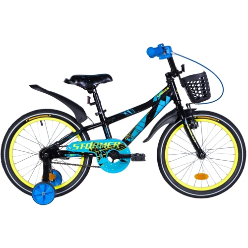 Велосипед 18" Formula STORMER 2020 (черно-синий с желтым)