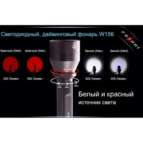 Ліхтар Ferei W156A XML: Елементи живлення акумулятор
