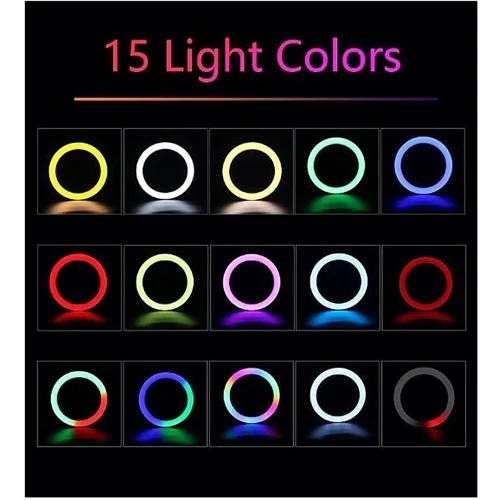 Кільцева LED лампа RGB MJ-18, 436 діодів, 45 см (з сумкою) Чорний