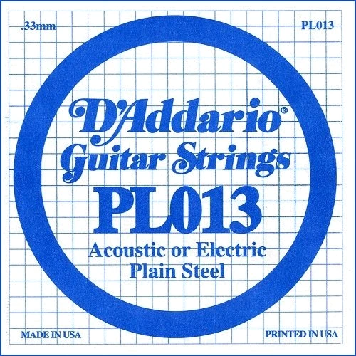 Струна для гітар Струна D`ADDARIO PL013 Plain Steel 013: Тип Струна