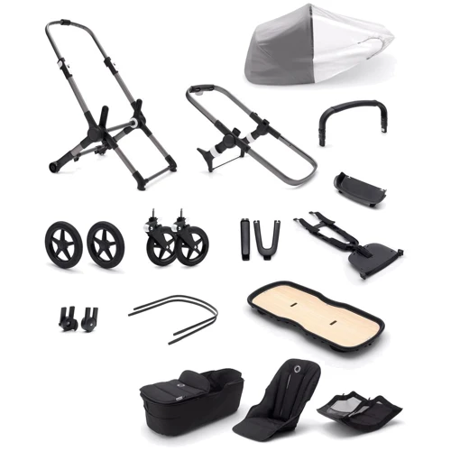 Универсальная коляска 2 в 1 Bugaboo Fox 3 без капюшона (Graphite/Grey Melange): Ширина шасси 60 см