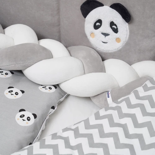 Набор для детской кроватки Twins Panda серый 4075-TP-10: Тип постельный комплект