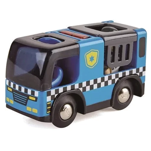 Іграшковий поліцейський автомобіль Hape з фігурками (E3738)