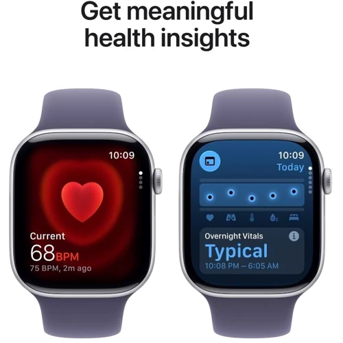 Apple Watch Series 11 GPS + Cellular 46mm Silver Aluminium Case with Purple Fog Sport Band - S/M (MFCP4)