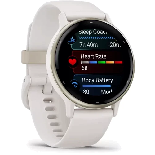 Смарт-часы Garmin Vivoactive 5 Cream Gold Aluminium Bezel with Ivory Case and Silicone Band (010-02862-11): Время работы до 11 дней