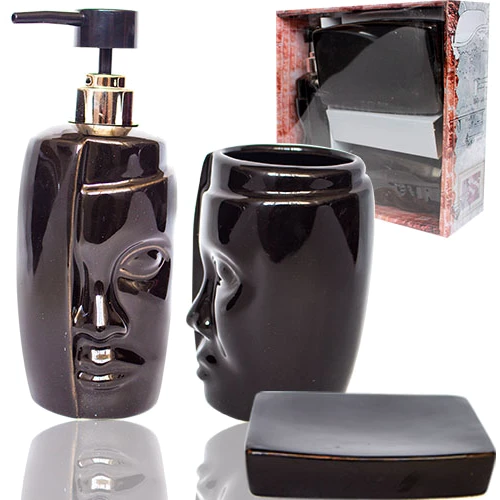 Набор аксессуаров для ванной комнаты S&T Face 3 пр. (887-12-01): Тип Стакан, Мыльница, Дозатор для мыла