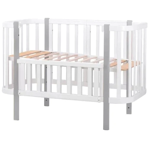 Кровать Babyroom Луна 120x60 набор 80x60 бело-серый (680869)