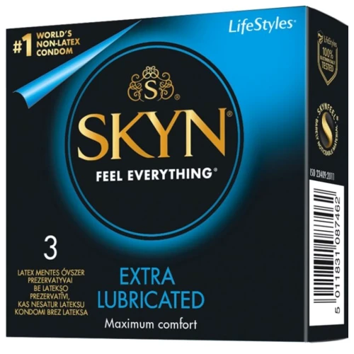 LifeStyles SKYN безлатексные презервативы EXTRALUB 3шт: Тип Без латекса