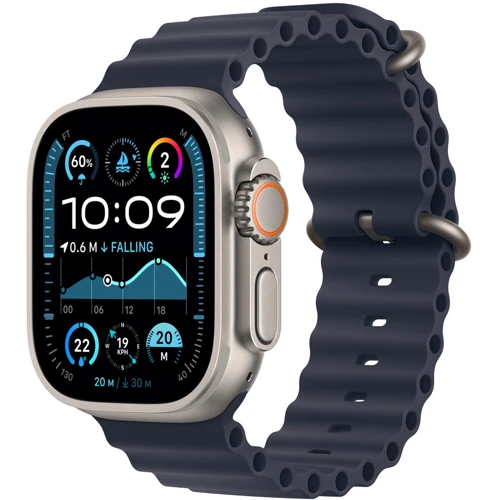 Apple Watch Ultra 2 2024 GPS + Cellular 49mm Natural Titanium Case with Navy Ocean Band (MX4D3UL/A) фото 7
