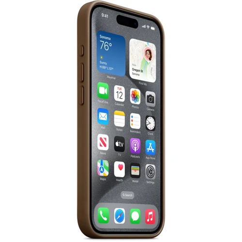 Чехол для iPhone Apple iPhone 15 Pro FineWoven Case with MagSafe - Taupe (MT4J3ZM/A): Цвет коричневый