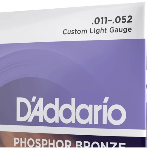 Струна для гитар Струны для акустической гитары D'ADDARIO EJ26 PHOSPHOR BRONZE CUSTOM LIGHT (11-52): В комплекте Набор из 6 струн
