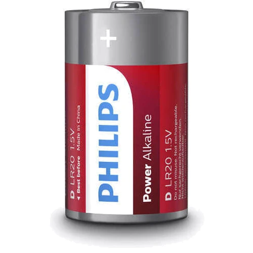 Philips D bat Alkaline 2шт PowerLife (LR20P2B/10) фото 1