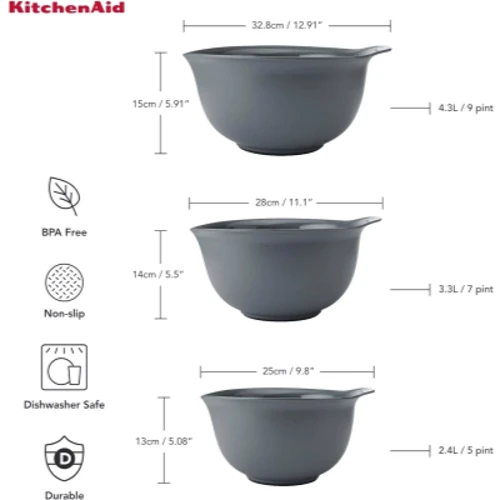 Миска KitchenAid Coreline 3 шт. серый (KQG175OSCGG)