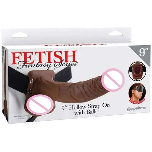 Полый страпон Pipedream Fetish Fantasy 9 Inch Hollow Strap-On (коричневый)