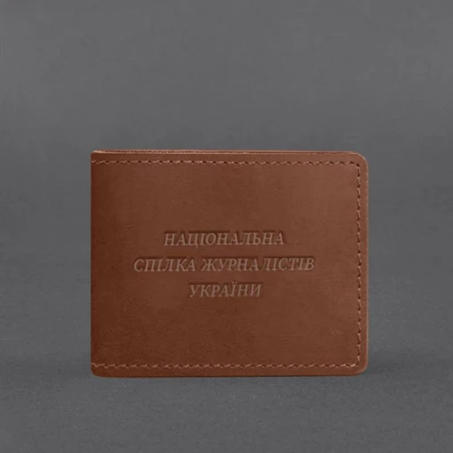 Обложка для удостоверения журналиста BlankNote светло-коричневая (BN-OP-18-k): Формат кошелька Вертикальный