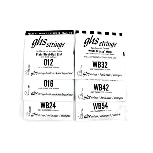 Струна для гітар Струни для акустичних гітар GHS STRINGS WB-L WHITE BRONZE: Тип Комплект струн