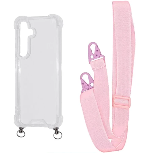 Аксесуар для смартфона WAVE Clear Case with Strap Pink Sand для Samsung S921 Galaxy S24