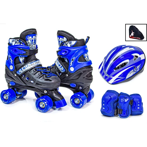 Комплект квадов с защитой Scale Sport. Dark blue (размер 34-37) 591205064: Цвет синий