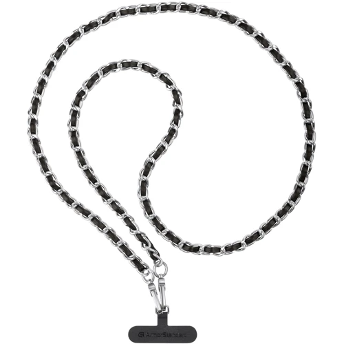 Ремешок для смартфона ArmorStandart Chain link Polished Silver with Black Leather (ARM77033)