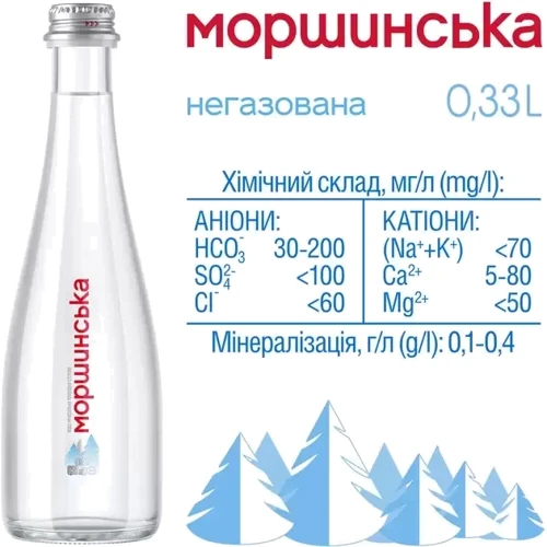 Вода Моршинська Премиум минеральная природная столовая негазированная 12х0.33 л (DS48200170007651): Объем, л 3.96