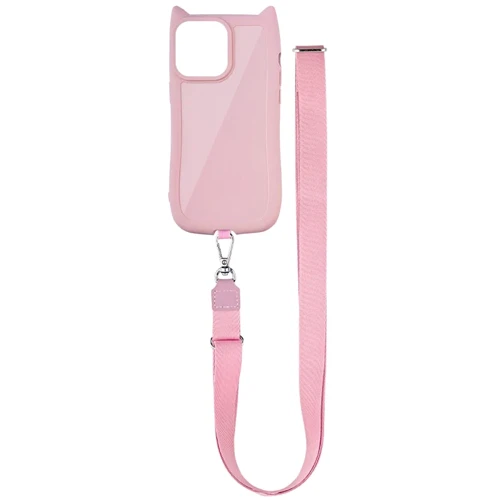 Чохол для iPhone TPU Case Getman Cat with straps Pink for iPhone 14 Pro