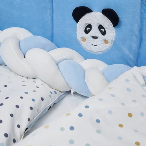 Набір для дитячого ліжечка Twins Panda синій 4075-TP-04