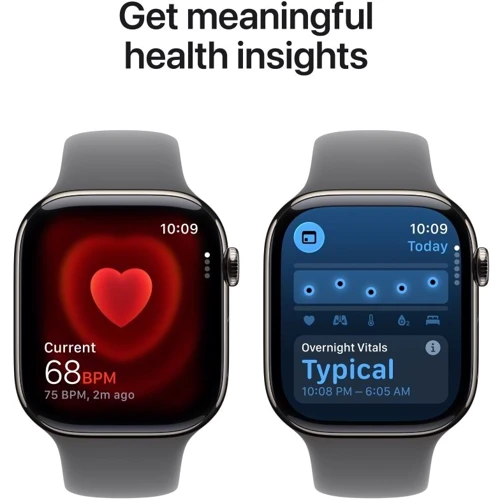 Apple Watch Series 11 GPS + Cellular 46mm Natural Titanium Case with Stone Grey Sport Band - S/M (MFCW4)