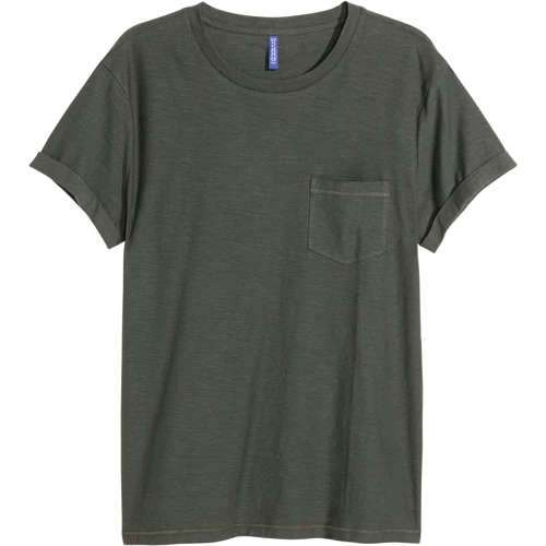 Футболка H & M 2547534 XS темно-зелена: Вид футболки