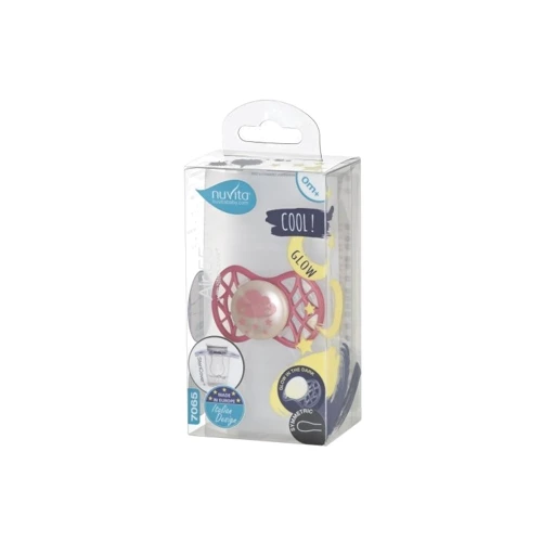 Пустышка Nuvita 7065 Air55 Cool симметричная 0m+ розовая (NV7065GSA): Материал силикон