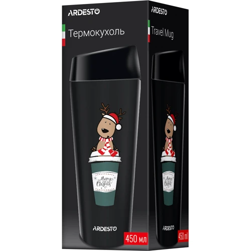 Термокухоль Ardesto Coffee Time Reindeer 450 мл, чорний (AR2645RN): Тип Термокружка