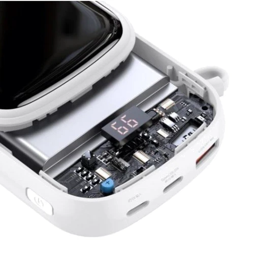 Зовнішній акумулятор Baseus Power Bank 20000mAh Qpow Display Lightning Quick Charging White (PPQD-H02): Вбудований кабель Apple Lightning